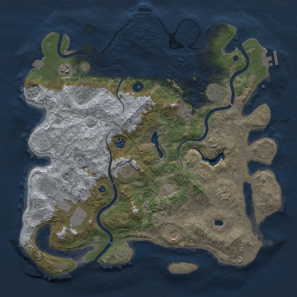 Rust Map: Procedural Map, Size: 4200, Seed: 67518902, 17 Monuments