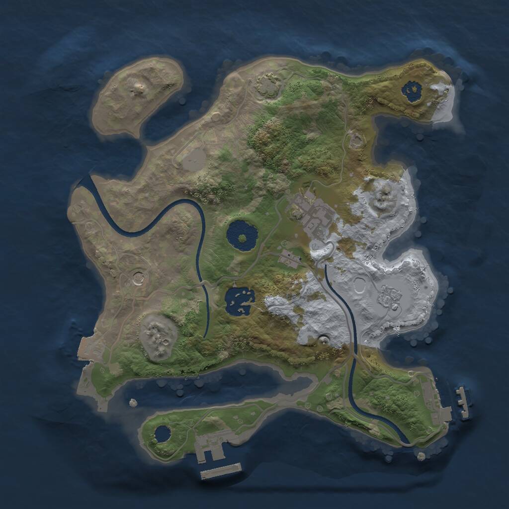 Rust Map: Procedural Map, Size: 2500, Seed: 78636713, 8 Monuments
