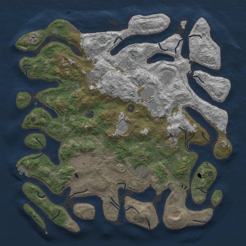 Rust Map: Procedural Map, Size: 4750, Seed: 496505978, 16 Monuments
