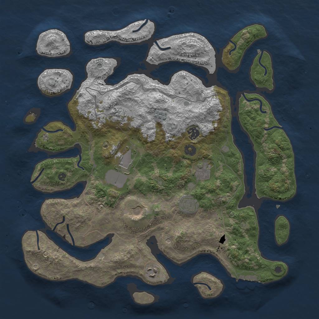 Rust Map: Procedural Map, Size: 4000, Seed: 320397, 12 Monuments