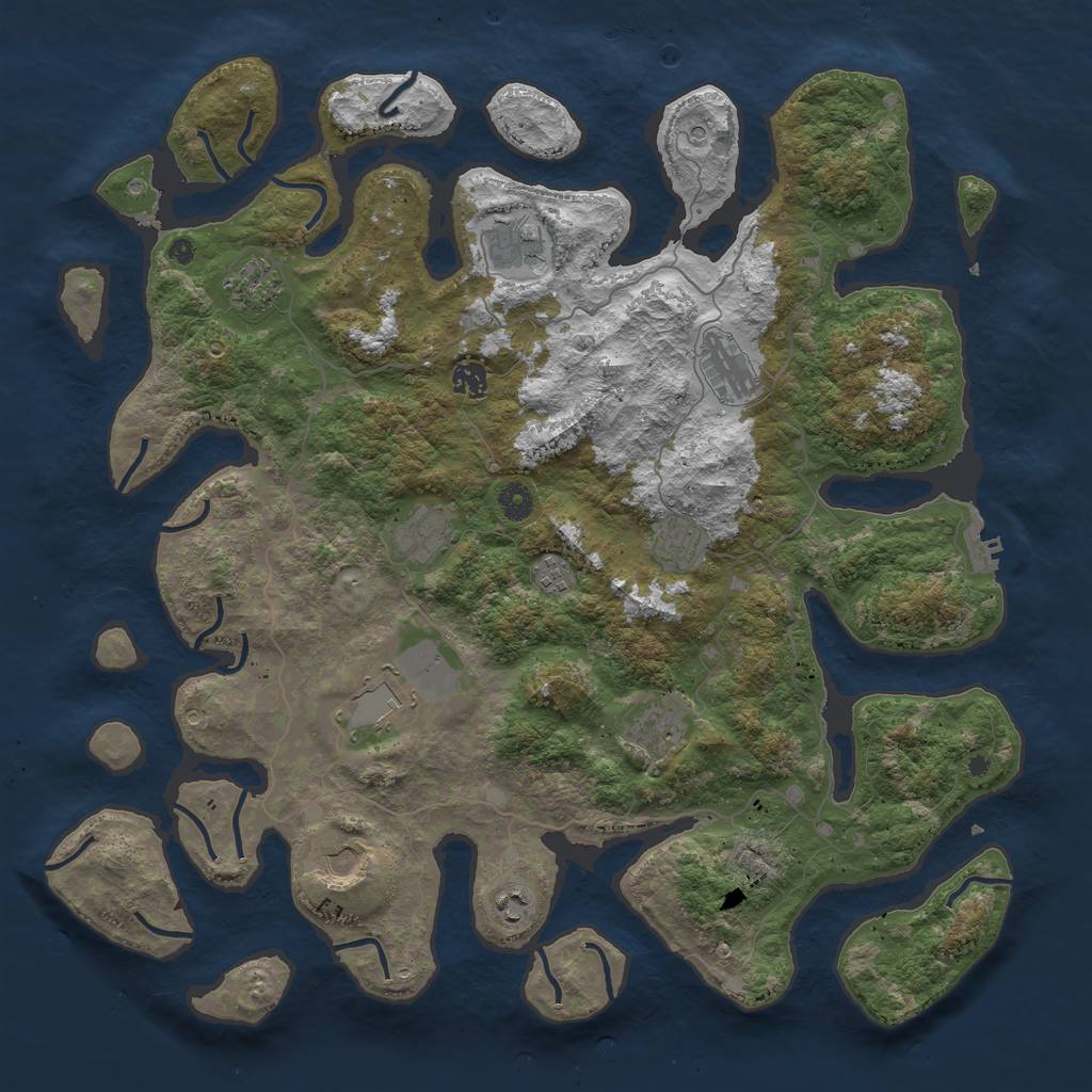 Rust Map: Procedural Map, Size: 4500, Seed: 1299812, 15 Monuments