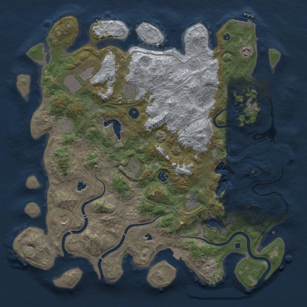 Rust Map: Procedural Map, Size: 4500, Seed: 1299812, 16 Monuments