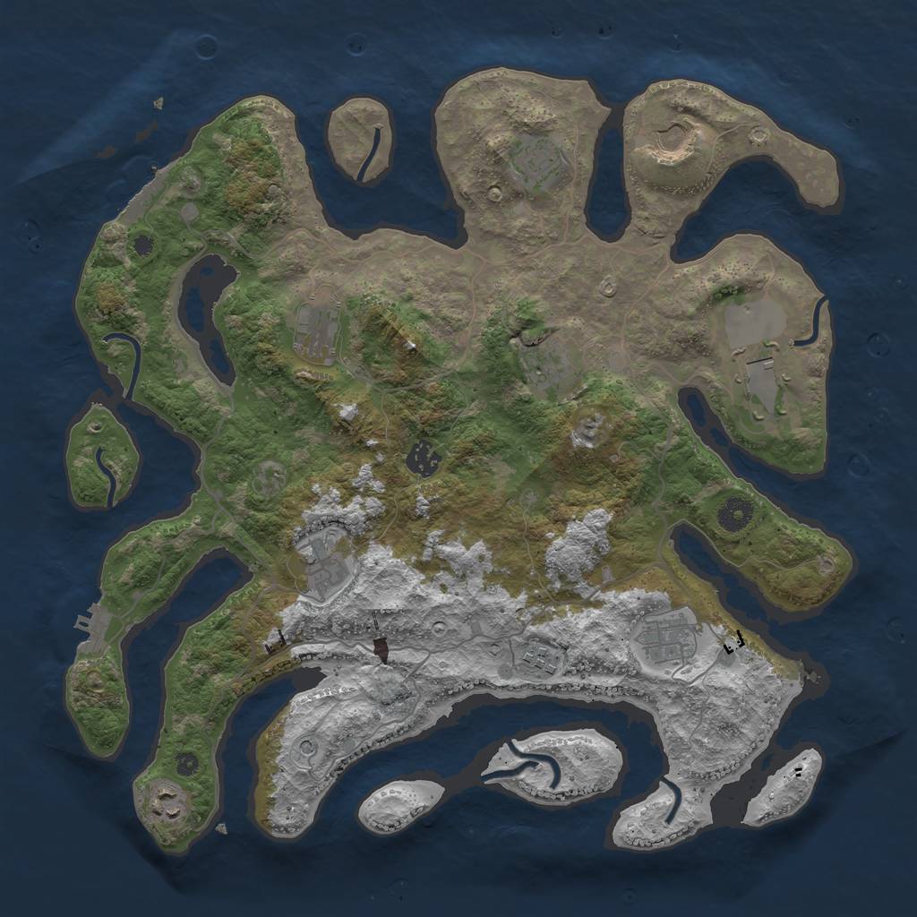 Rust Map: Procedural Map, Size: 4000, Seed: 4271, 15 Monuments
