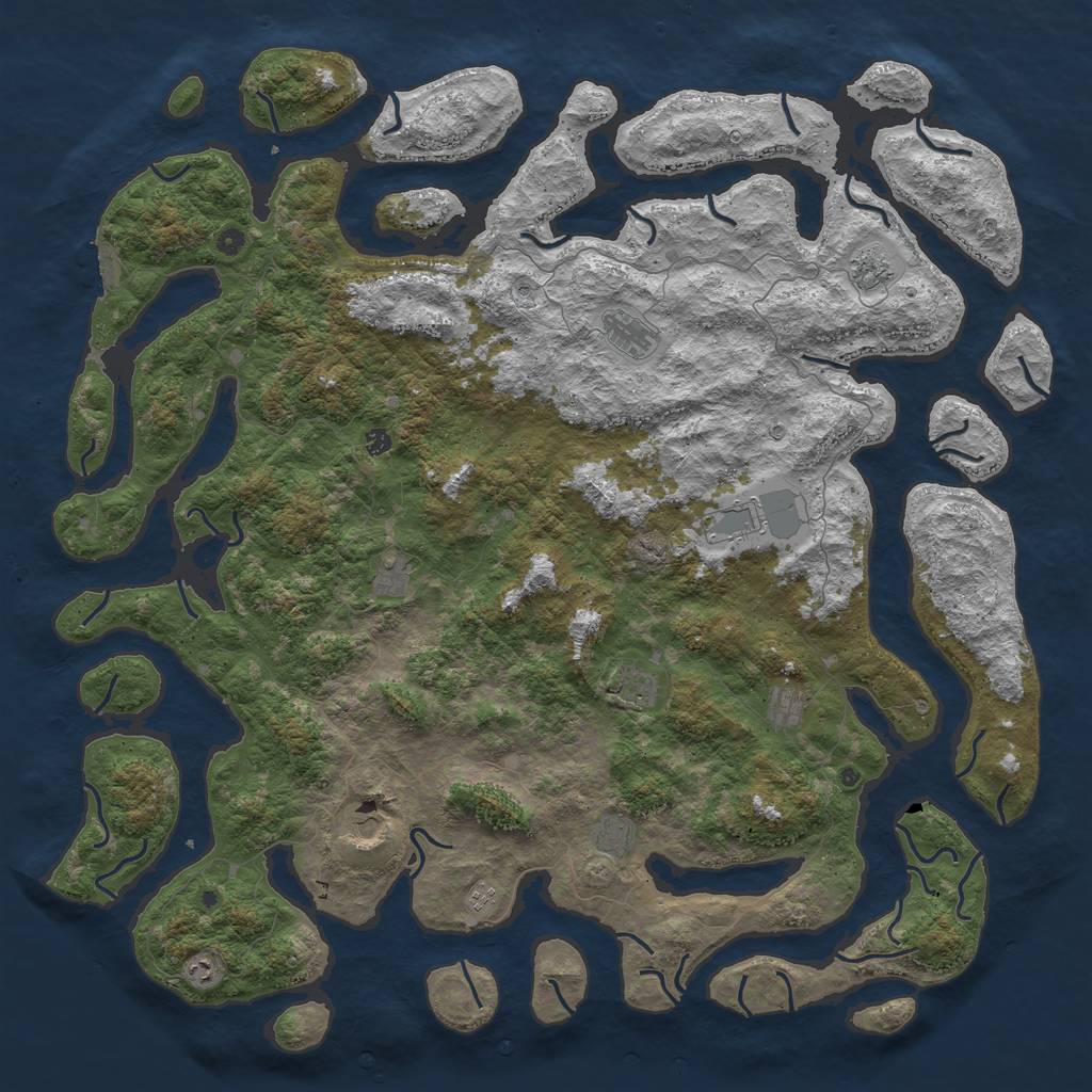 Rust Map: Procedural Map, Size: 6000, Seed: 66522152, 15 Monuments