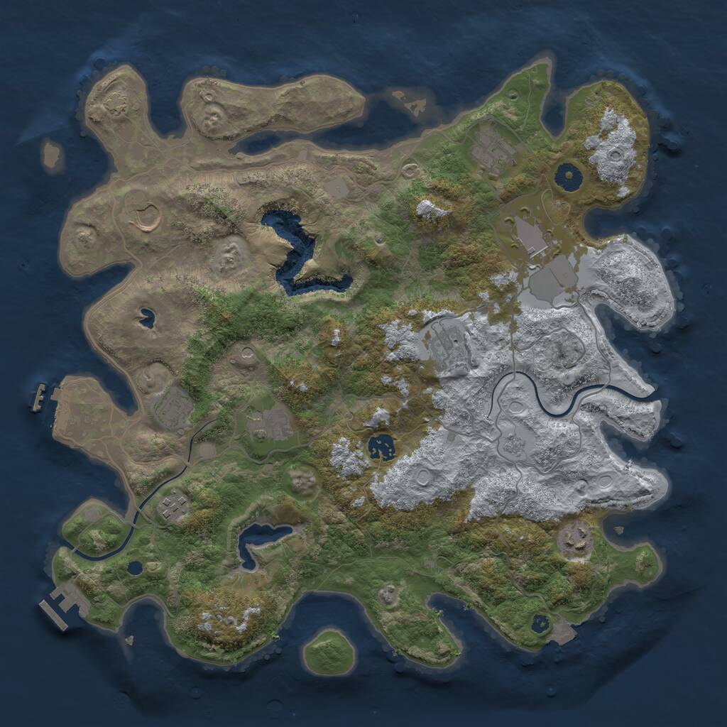 Rust Map: Procedural Map, Size: 4000, Seed: 1378828220, 15 Monuments