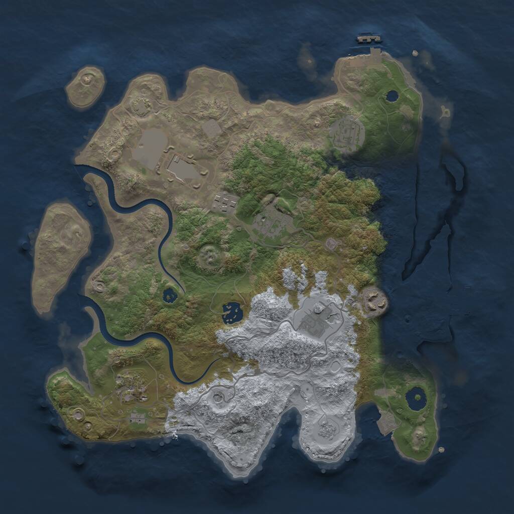 Rust Map: Procedural Map, Size: 3500, Seed: 1539, 14 Monuments
