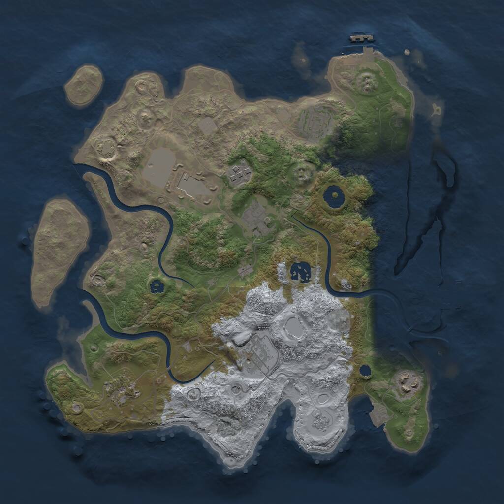 Rust Map: Procedural Map, Size: 3500, Seed: 1539, 14 Monuments