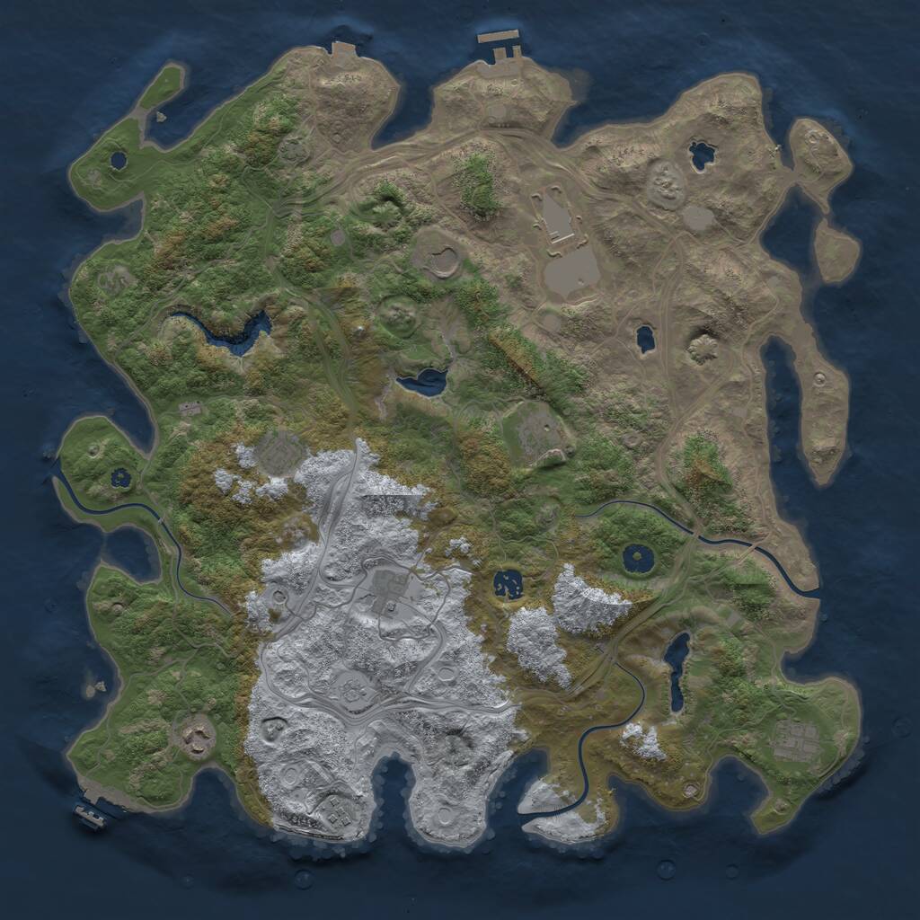 Rust Map: Procedural Map, Size: 4500, Seed: 875275, 15 Monuments