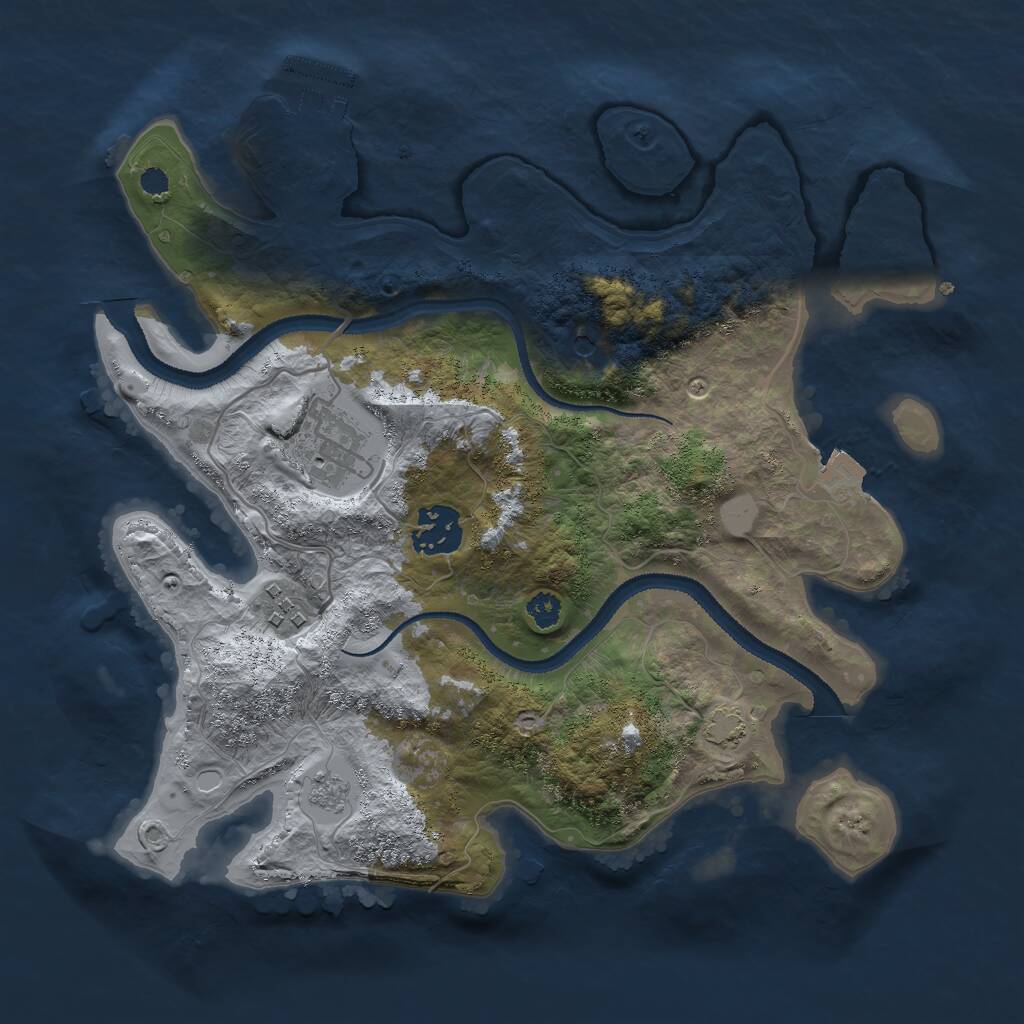 Rust Map: Procedural Map, Size: 3000, Seed: 348995161, 8 Monuments