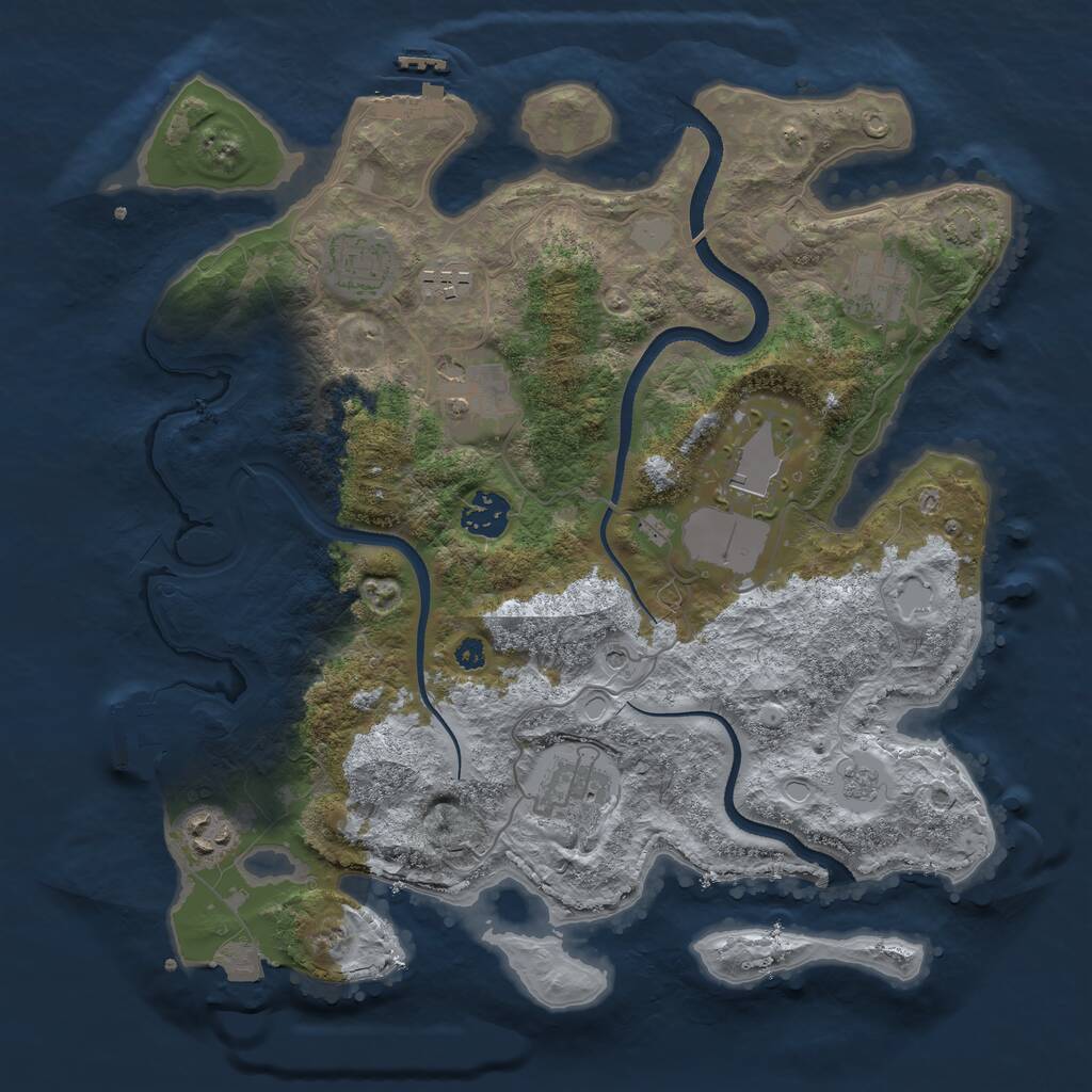 Rust Map: Procedural Map, Size: 3500, Seed: 361426, 14 Monuments