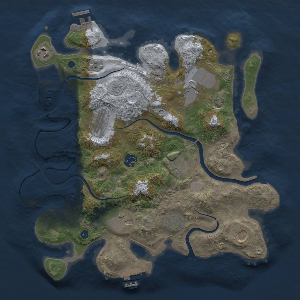 Rust Map: Procedural Map, Size: 3500, Seed: 199368, 15 Monuments