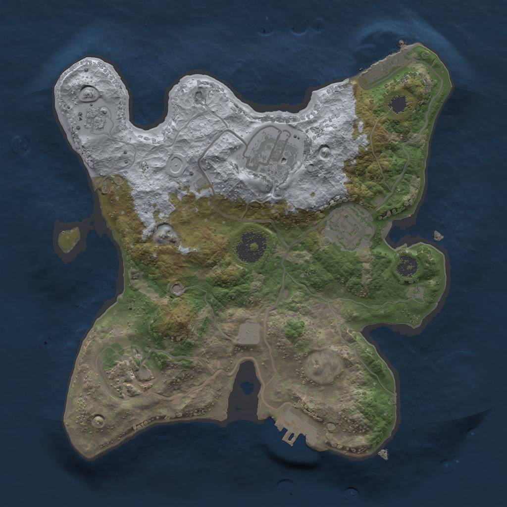 Rust Map: Procedural Map, Size: 2500, Seed: 880009, 9 Monuments