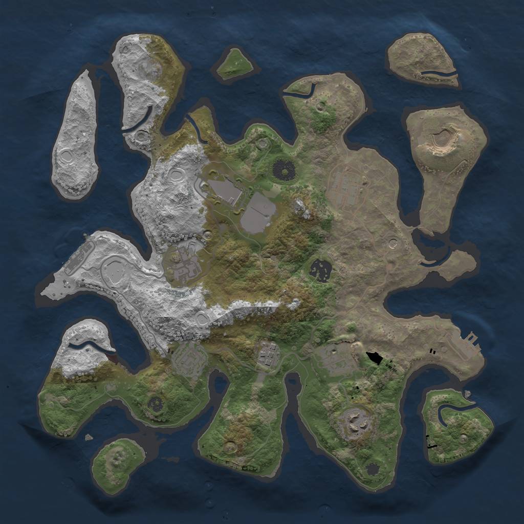 Rust Map: Procedural Map, Size: 3500, Seed: 204455, 20 Monuments