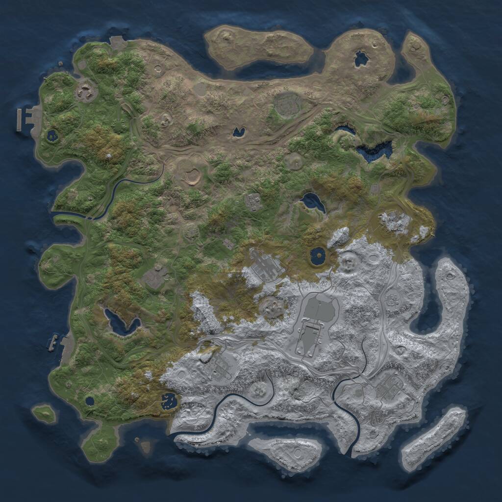 Rust Map: Procedural Map, Size: 4500, Seed: 259895, 17 Monuments