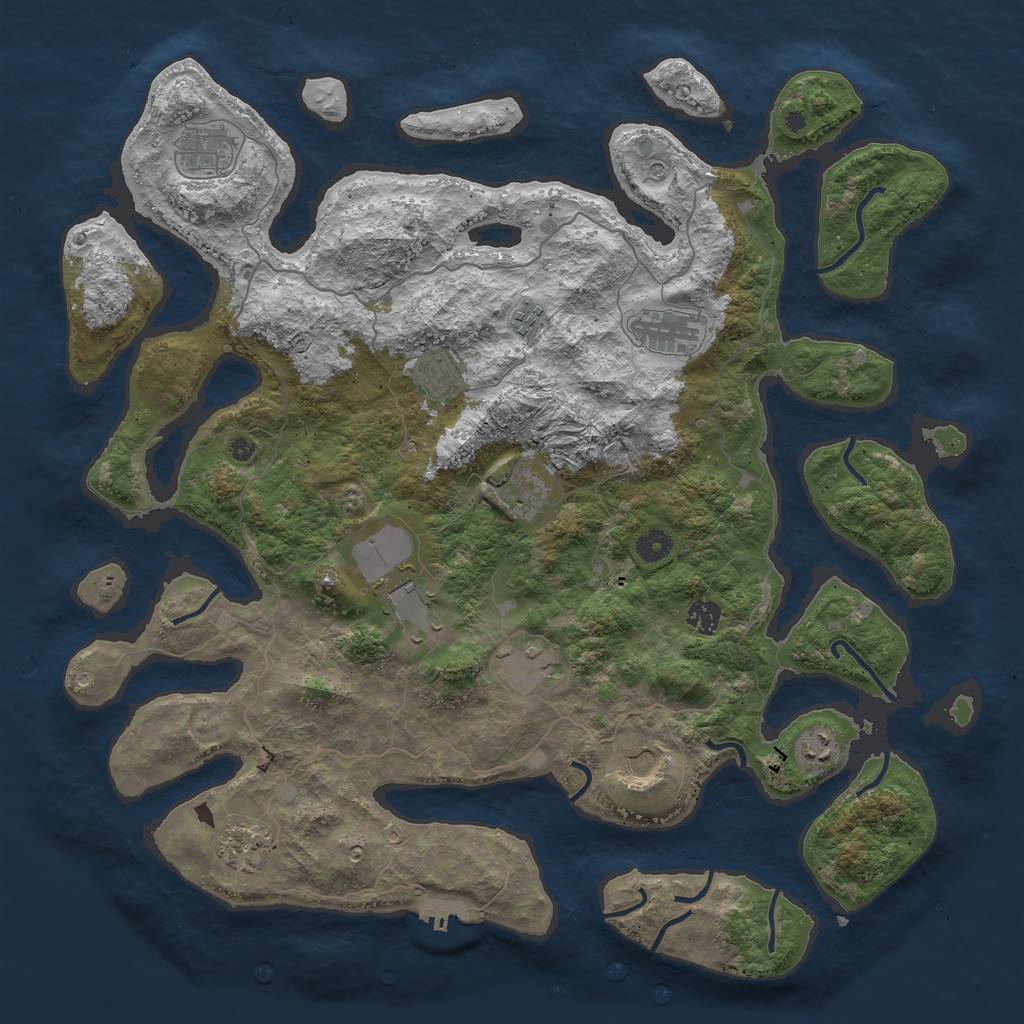 Rust Map: Procedural Map, Size: 4500, Seed: 555979, 15 Monuments