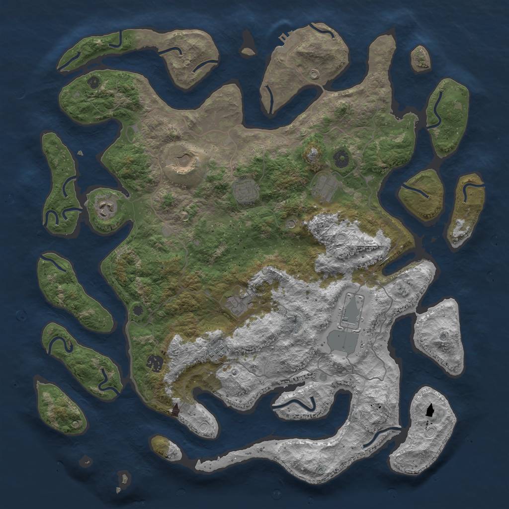 Rust Map: Procedural Map, Size: 4500, Seed: 661696, 15 Monuments