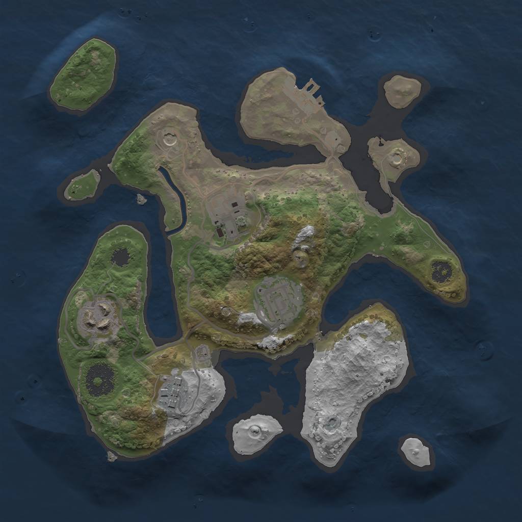 Rust Map: Procedural Map, Size: 2500, Seed: 805986709, 8 Monuments