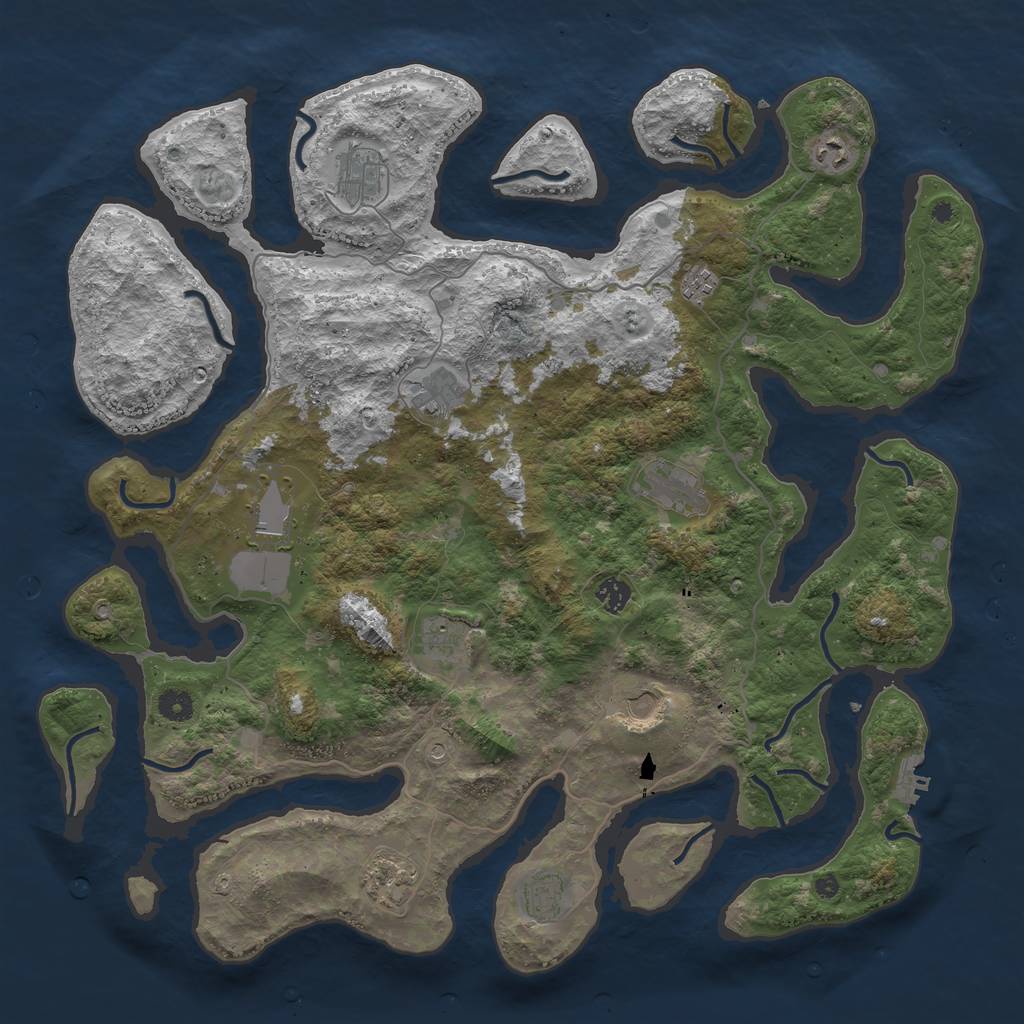 Rust Map: Procedural Map, Size: 4500, Seed: 568971, 15 Monuments