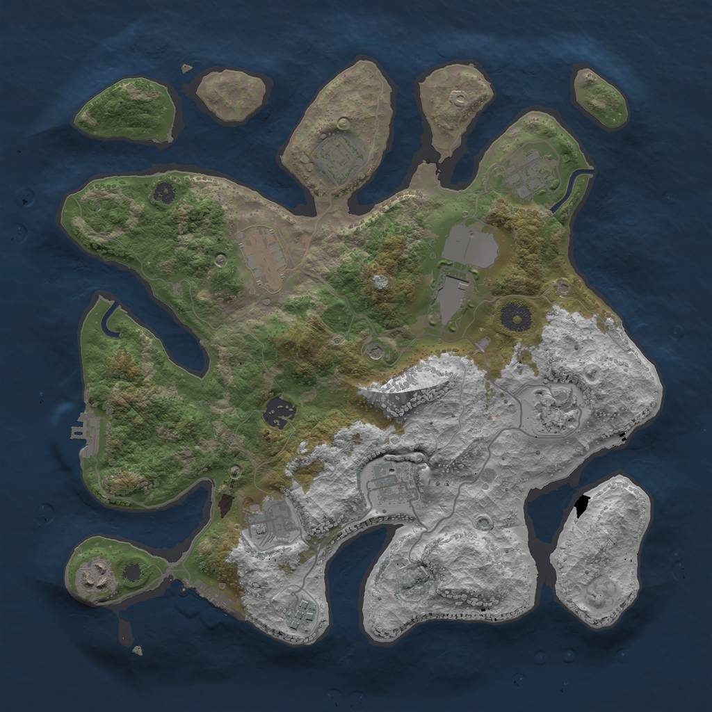 Rust Map: Procedural Map, Size: 3500, Seed: 497713, 15 Monuments