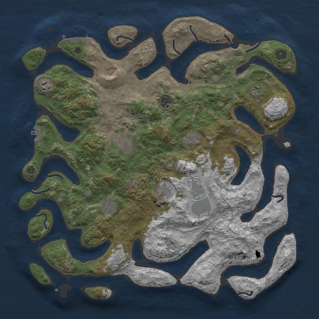 Rust Map: Procedural Map, Size: 4500, Seed: 878185, 15 Monuments