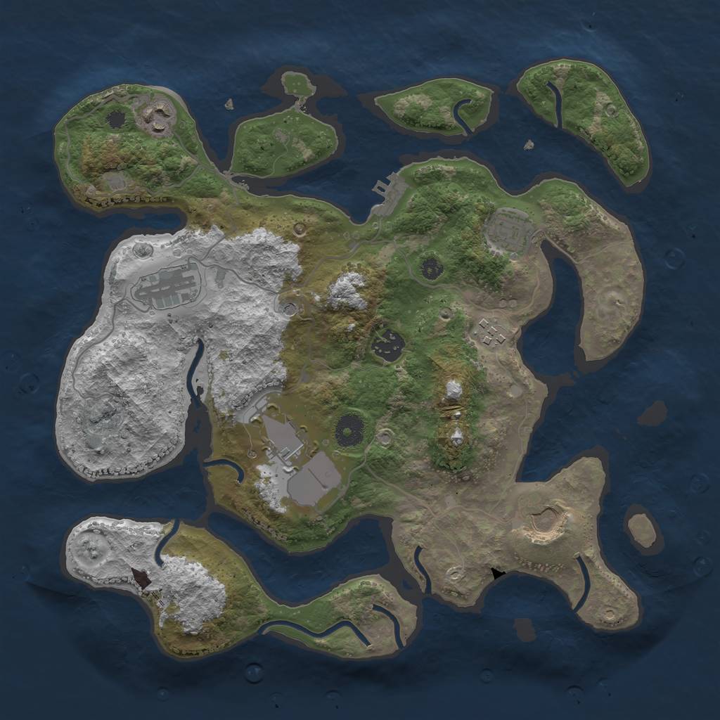 Rust Map: Procedural Map, Size: 3500, Seed: 747911, 11 Monuments