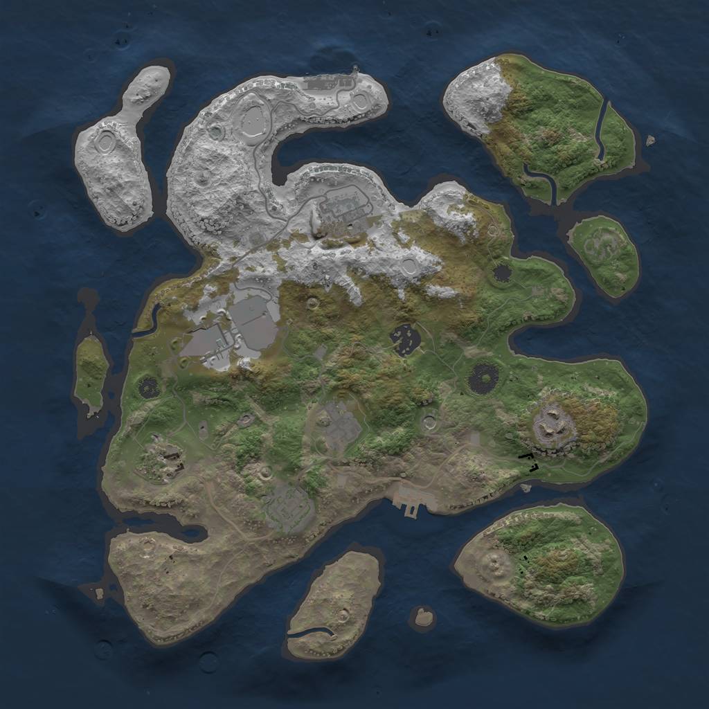 Rust Map: Procedural Map, Size: 3500, Seed: 821291, 15 Monuments