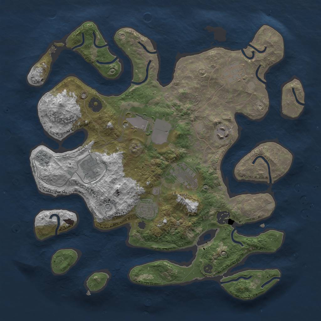 Rust Map: Procedural Map, Size: 3500, Seed: 167437, 11 Monuments