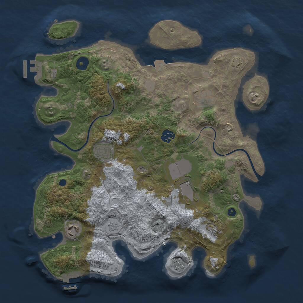 Rust Map: Procedural Map, Size: 3500, Seed: 481503, 13 Monuments