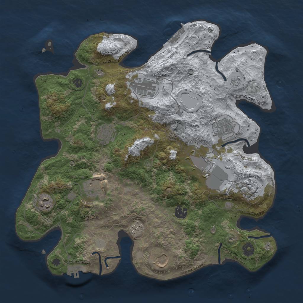 Rust Map: Procedural Map, Size: 3500, Seed: 137096, 19 Monuments