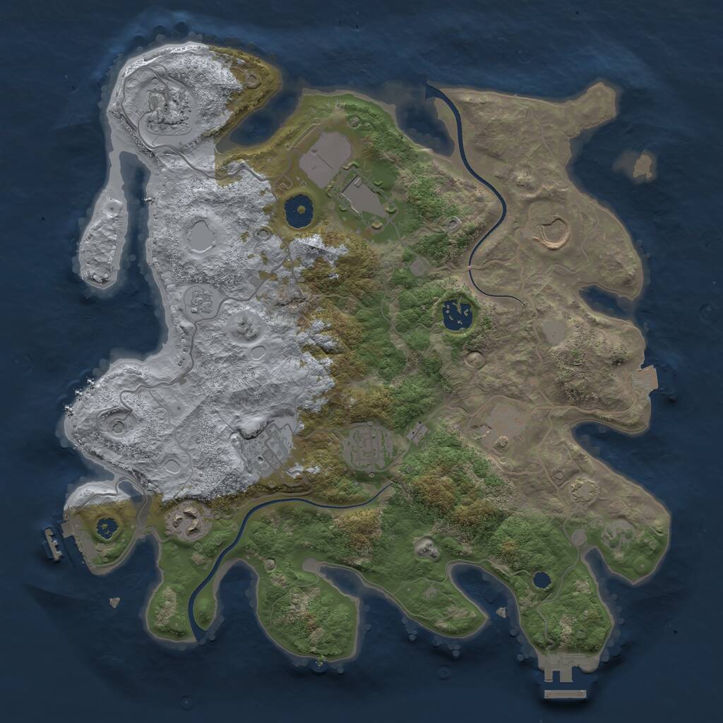 Rust Map: Procedural Map, Size: 3500, Seed: 531285, 14 Monuments