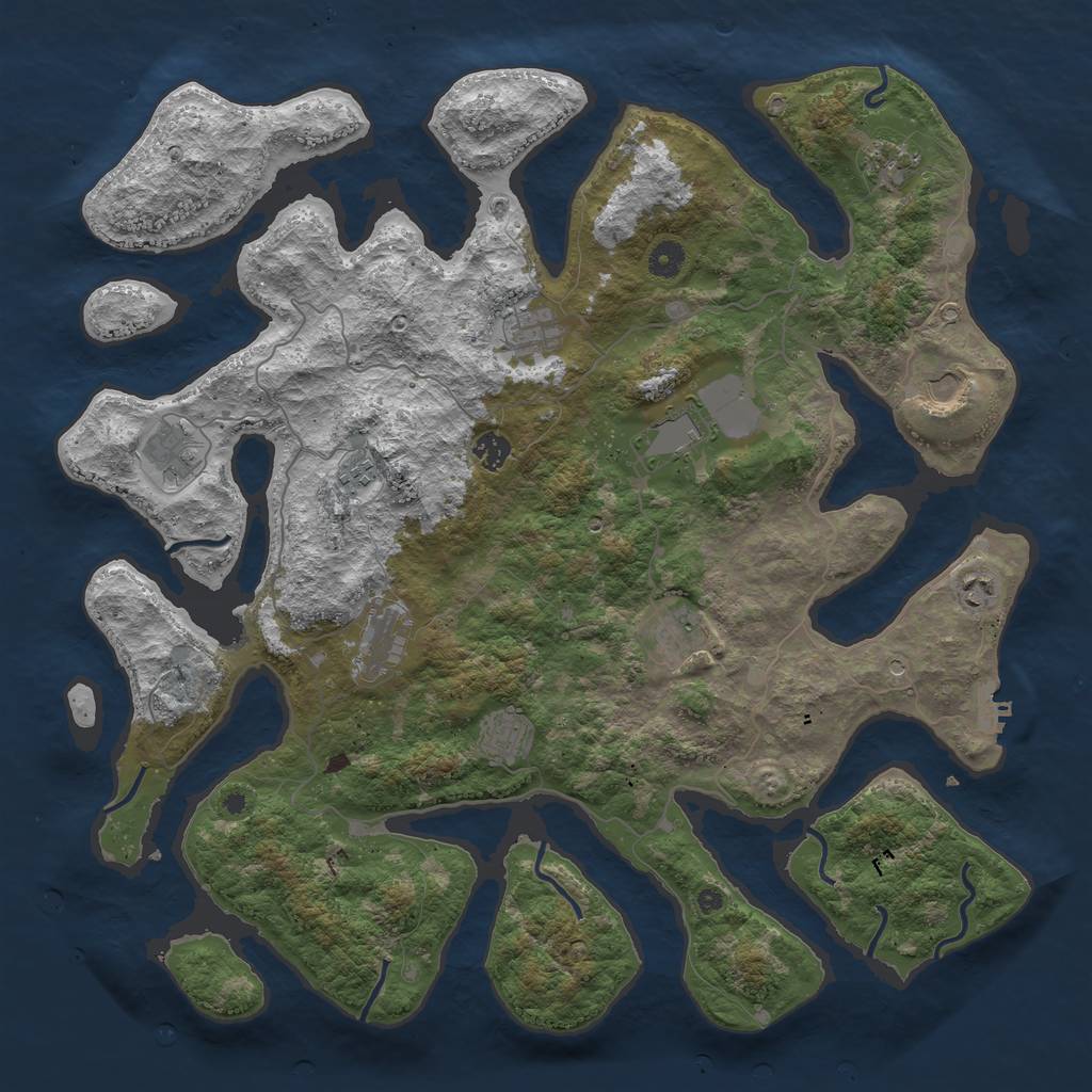Rust Map: Procedural Map, Size: 4500, Seed: 167666, 15 Monuments