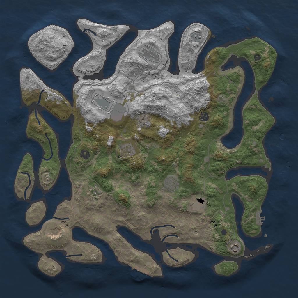 Rust Map: Procedural Map, Size: 4500, Seed: 122390, 15 Monuments