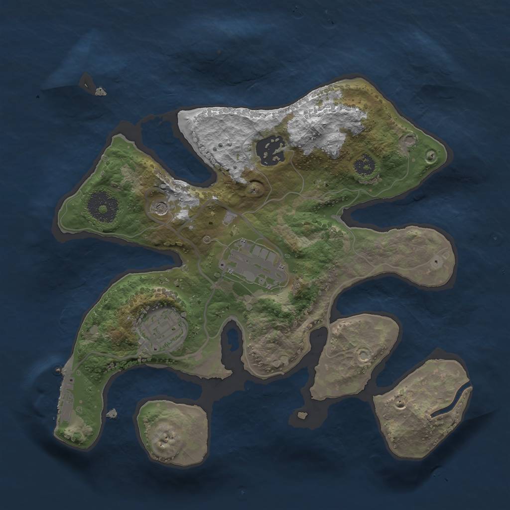Rust Map: Procedural Map, Size: 2500, Seed: 1695515108, 7 Monuments
