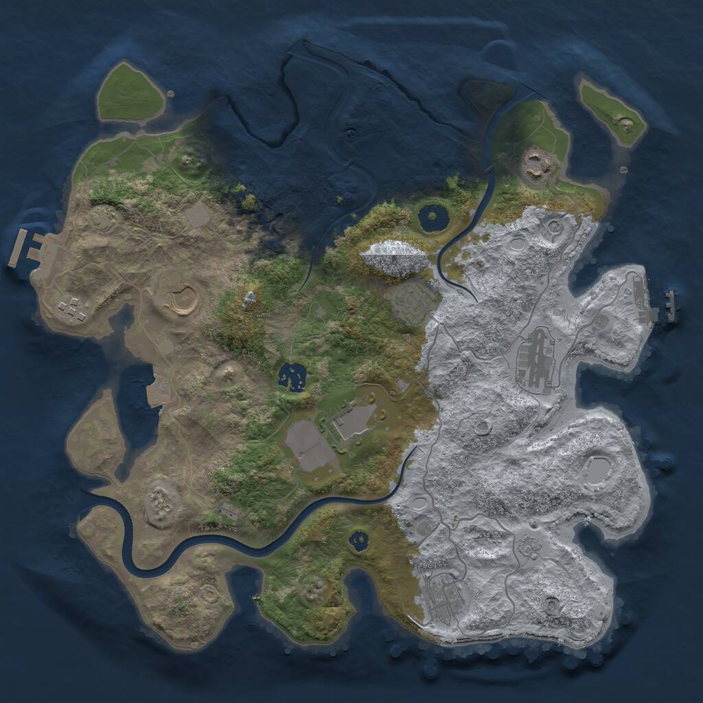 Rust Map: Procedural Map, Size: 3600, Seed: 138748834, 14 Monuments