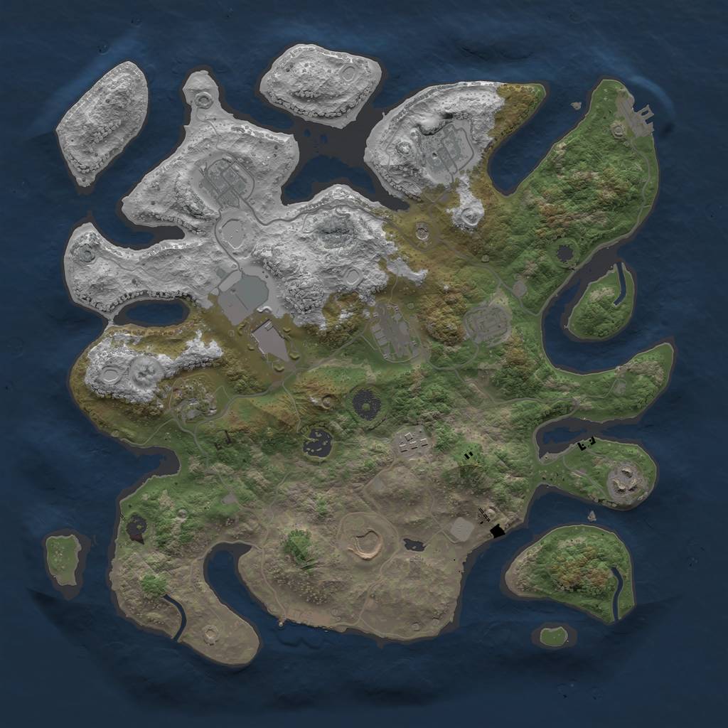Rust Map: Procedural Map, Size: 3800, Seed: 12306, 18 Monuments