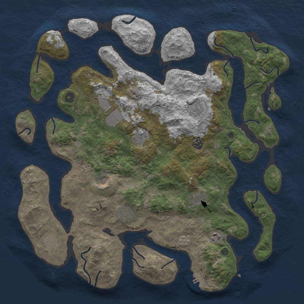 Rust Map: Procedural Map, Size: 4500, Seed: 1454067999, 17 Monuments