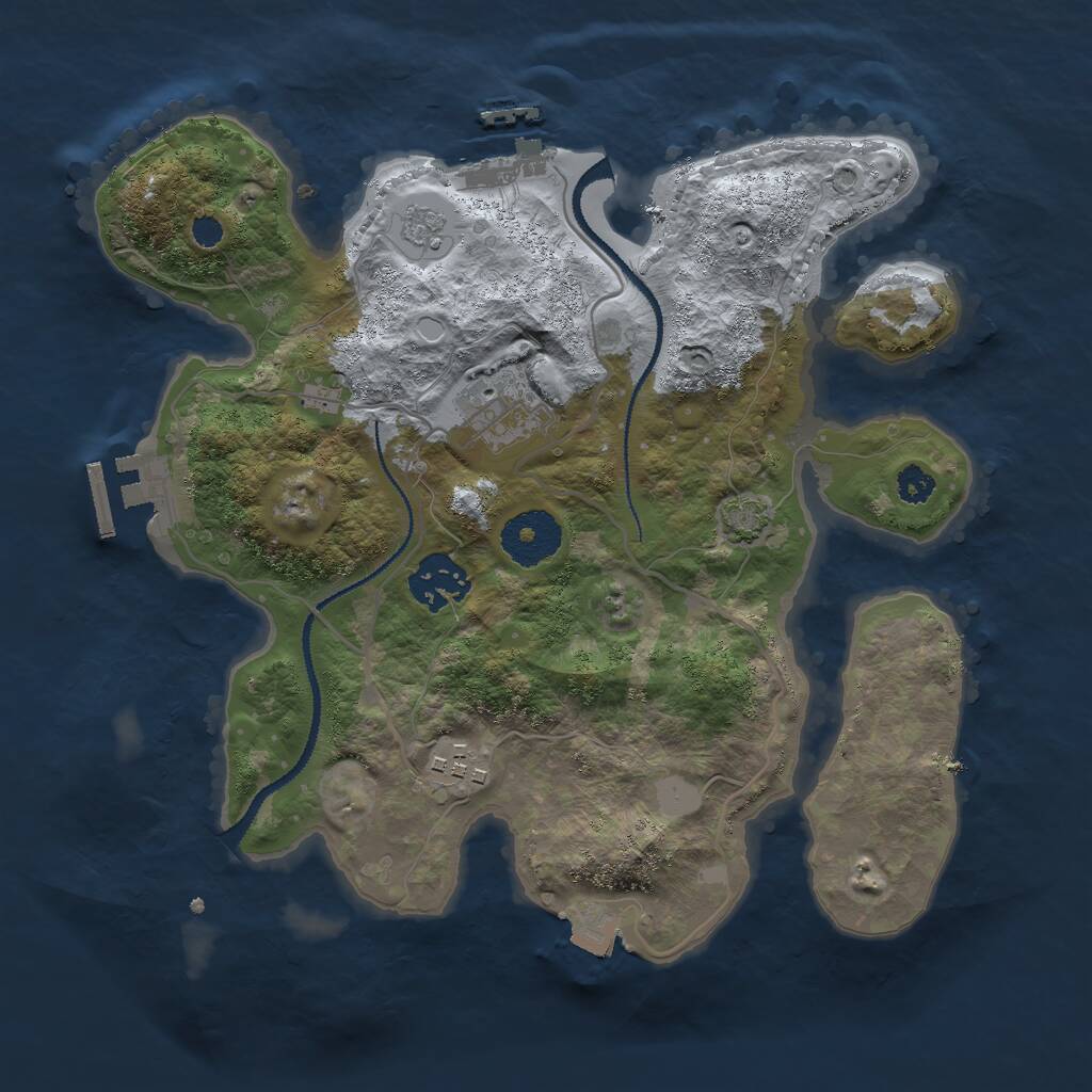 Rust Map: Procedural Map, Size: 2900, Seed: 32306, 8 Monuments