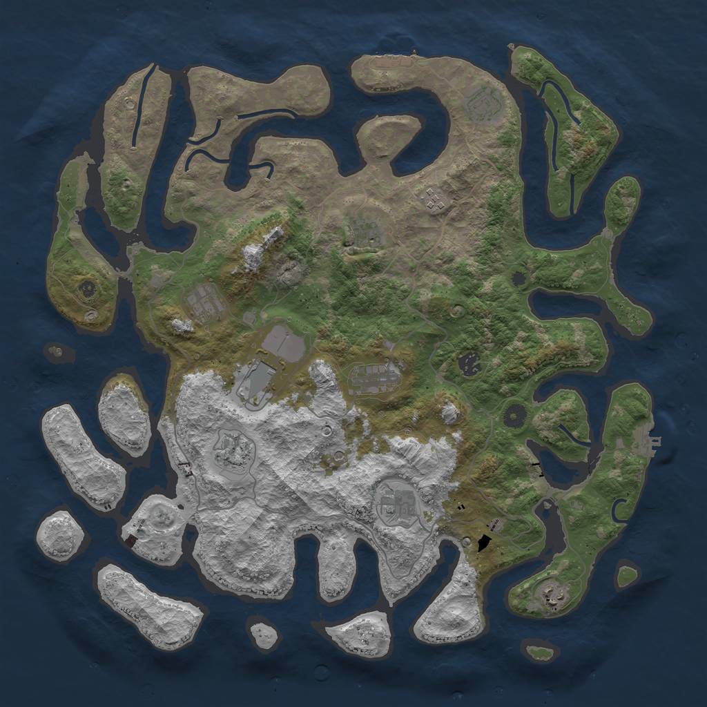 Rust Map: Procedural Map, Size: 4500, Seed: 774355, 15 Monuments