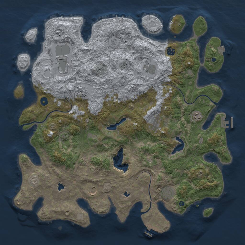 Rust Map: Procedural Map, Size: 4500, Seed: 816126, 15 Monuments