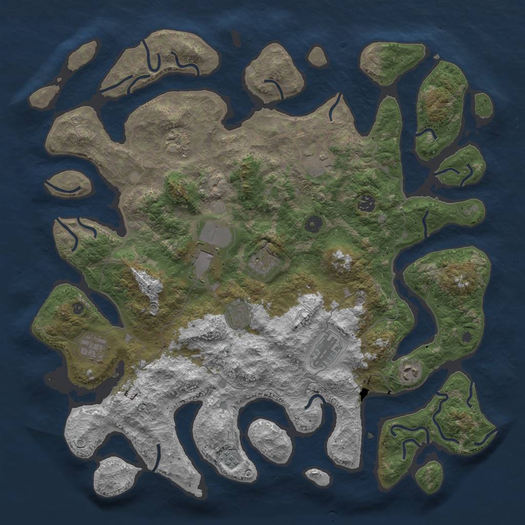 Rust Map: Procedural Map, Size: 4500, Seed: 762894, 13 Monuments