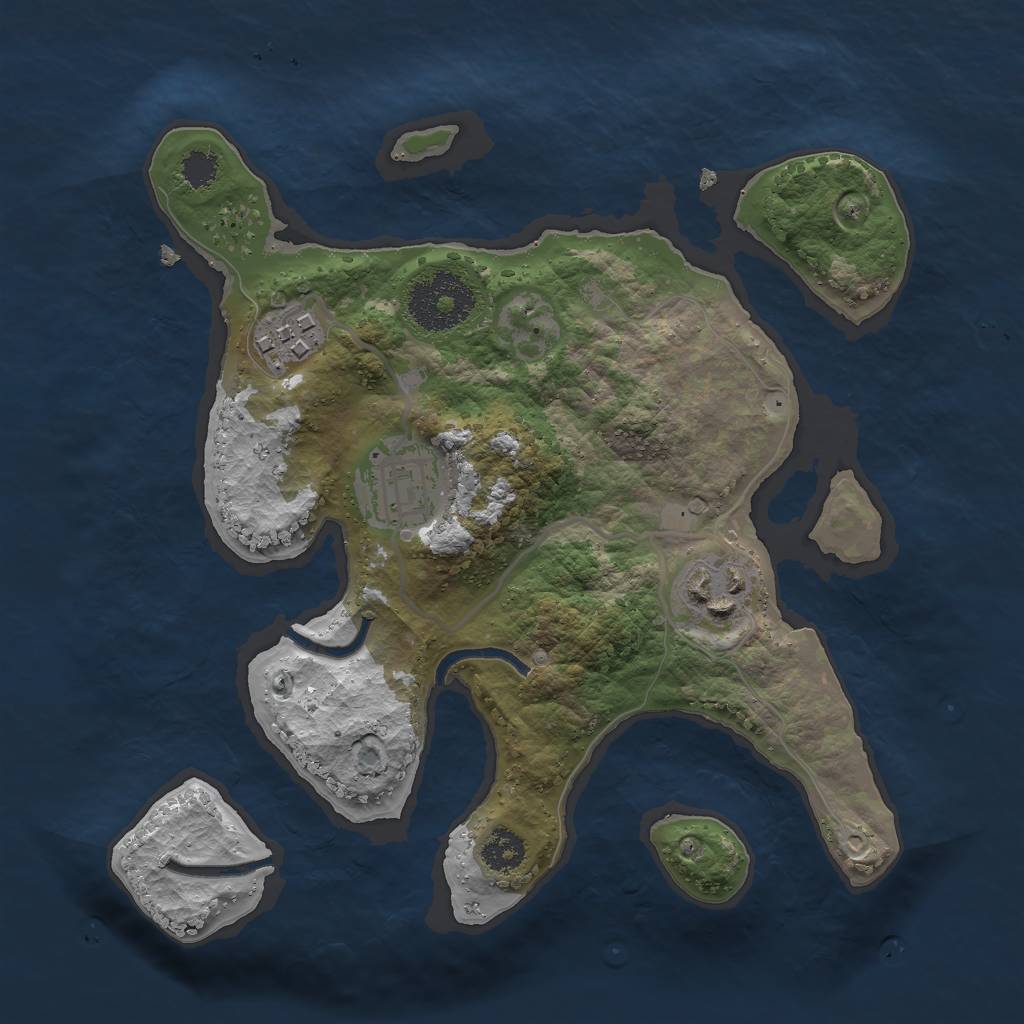 Rust Map: Procedural Map, Size: 2500, Seed: 167561399, 5 Monuments