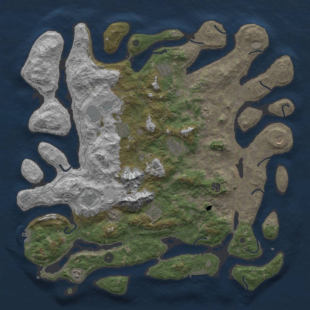 Rust Map: Procedural Map, Size: 5000, Seed: 5000326, 19 Monuments