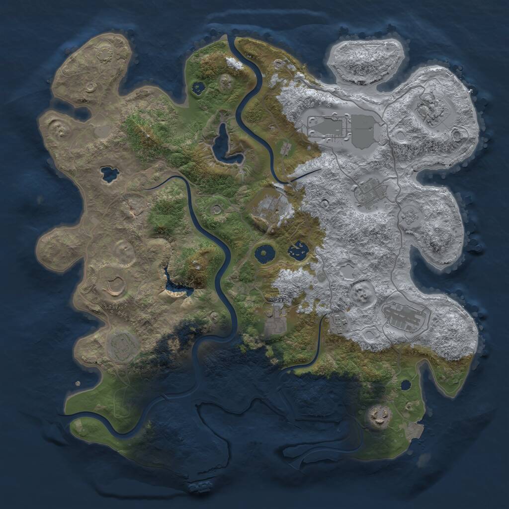 Rust Map: Procedural Map, Size: 4000, Seed: 482501912, 16 Monuments