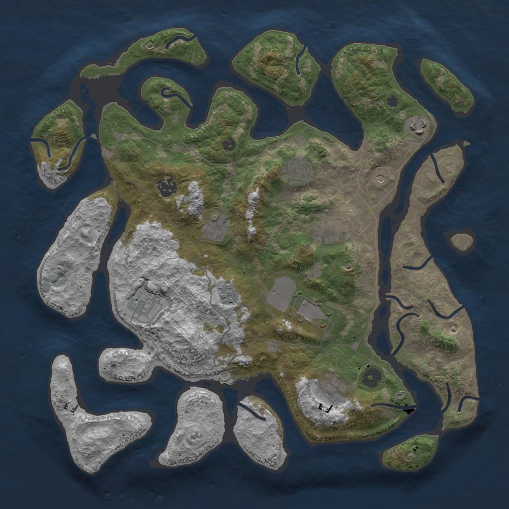 Rust Map: Procedural Map, Size: 4000, Seed: 1634928481, 12 Monuments