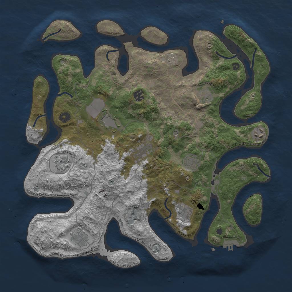 Rust Map: Procedural Map, Size: 4000, Seed: 630457601, 14 Monuments
