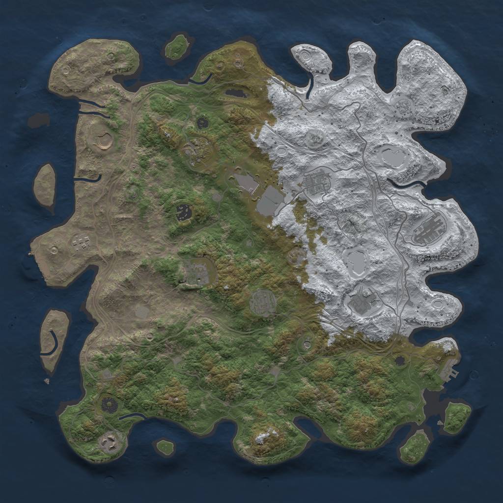 Rust Map: Procedural Map, Size: 4500, Seed: 180207, 20 Monuments