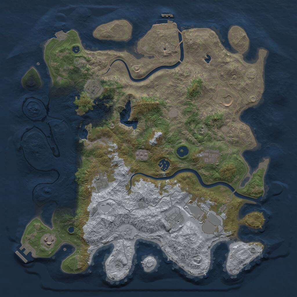 Rust Map: Procedural Map, Size: 4000, Seed: 840798, 15 Monuments