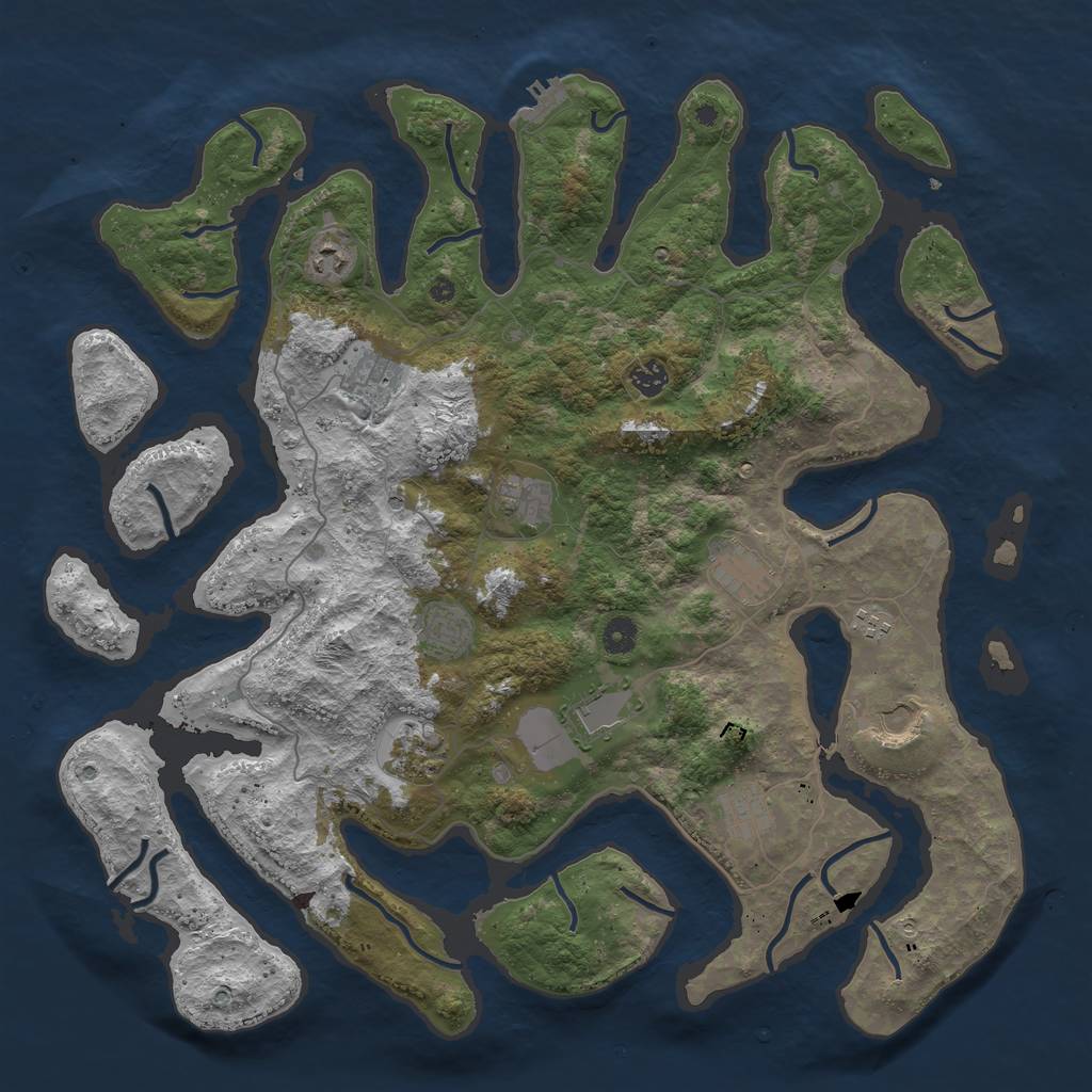Rust Map: Procedural Map, Size: 4500, Seed: 268731, 15 Monuments