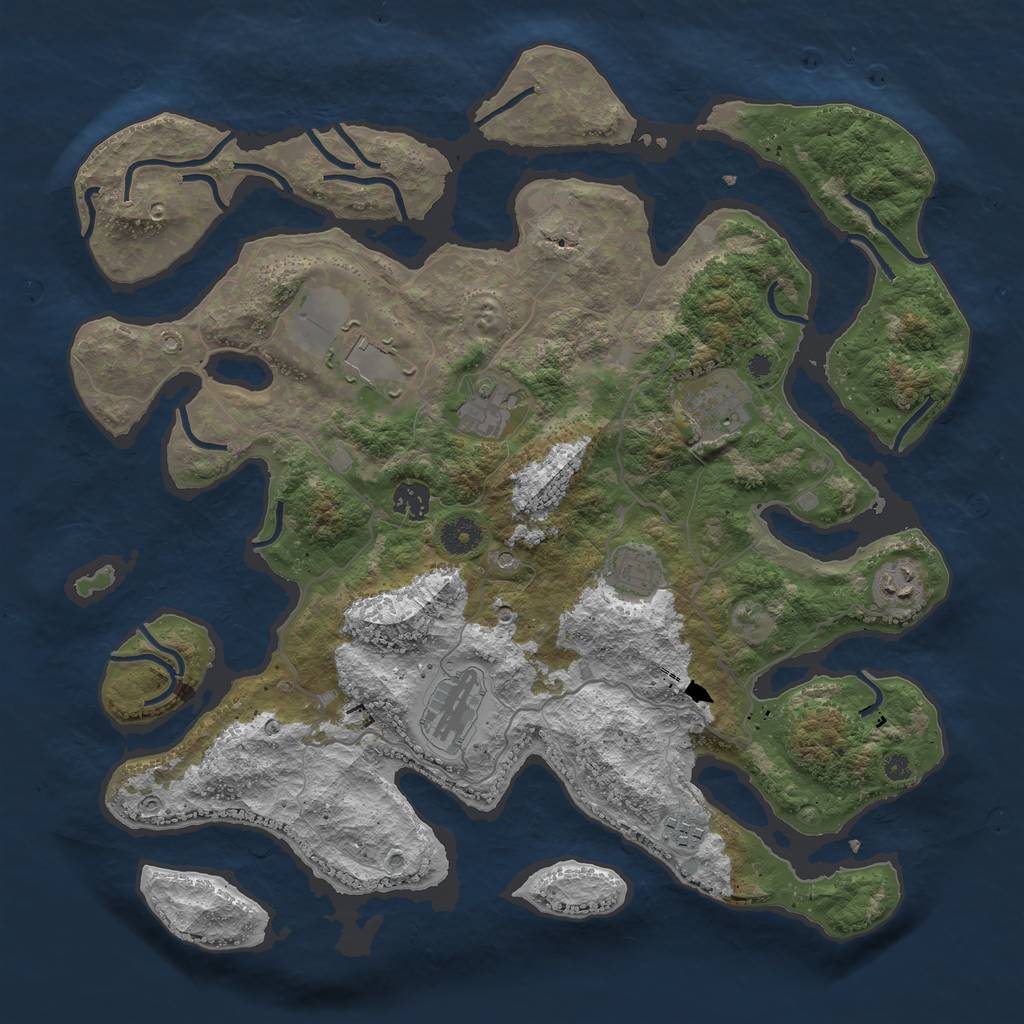 Rust Map: Procedural Map, Size: 4000, Seed: 412718, 11 Monuments