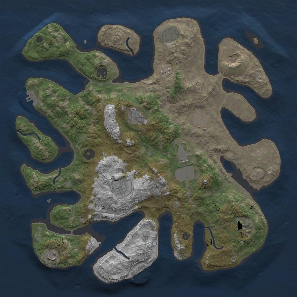 Rust Map: Procedural Map, Size: 4000, Seed: 318328, 15 Monuments
